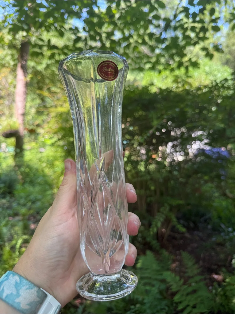 Gorham Clear Lady Anne 8 inch Crystal Cut-Glass Bud Vase